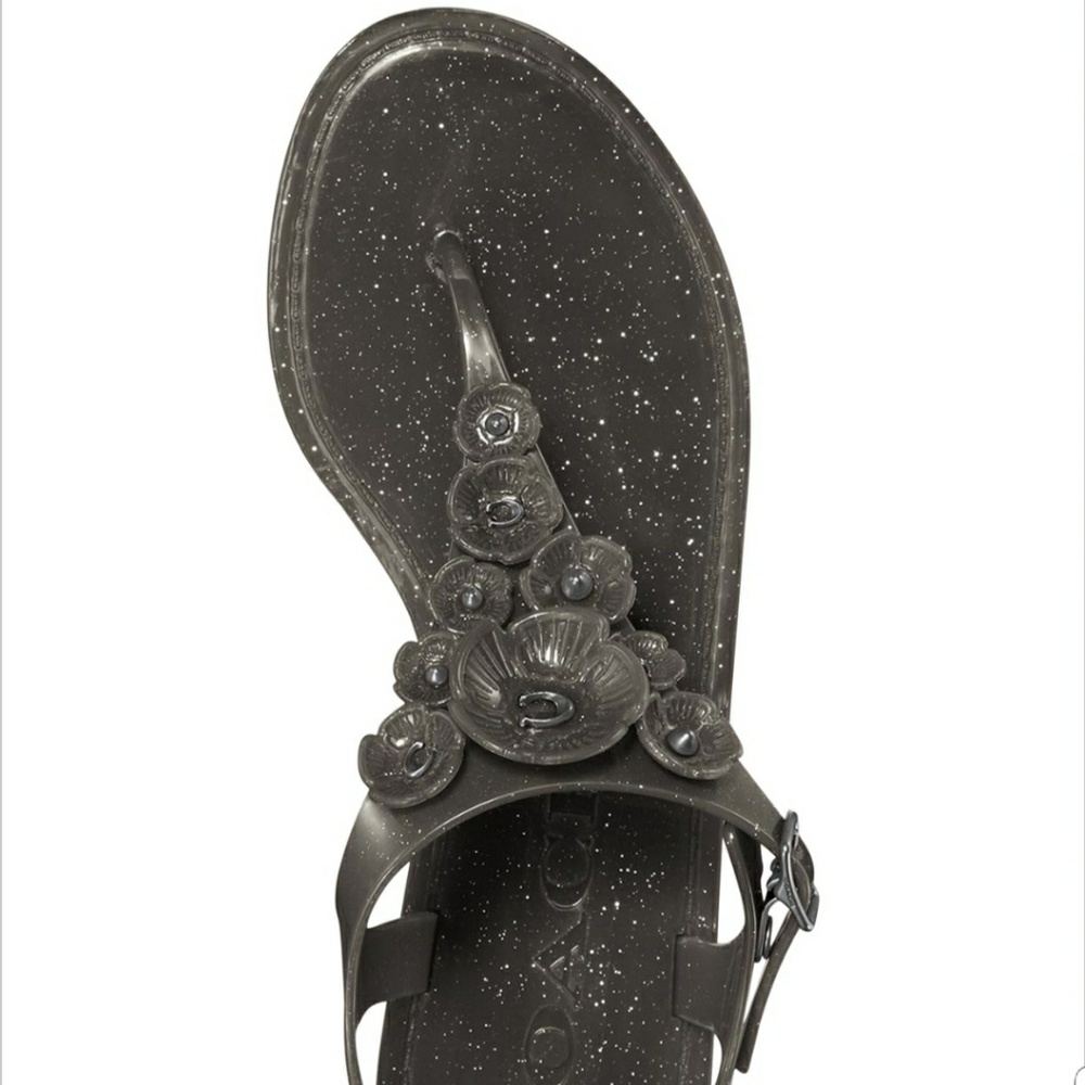 Coach Black Tea Rose Jelly Sandal